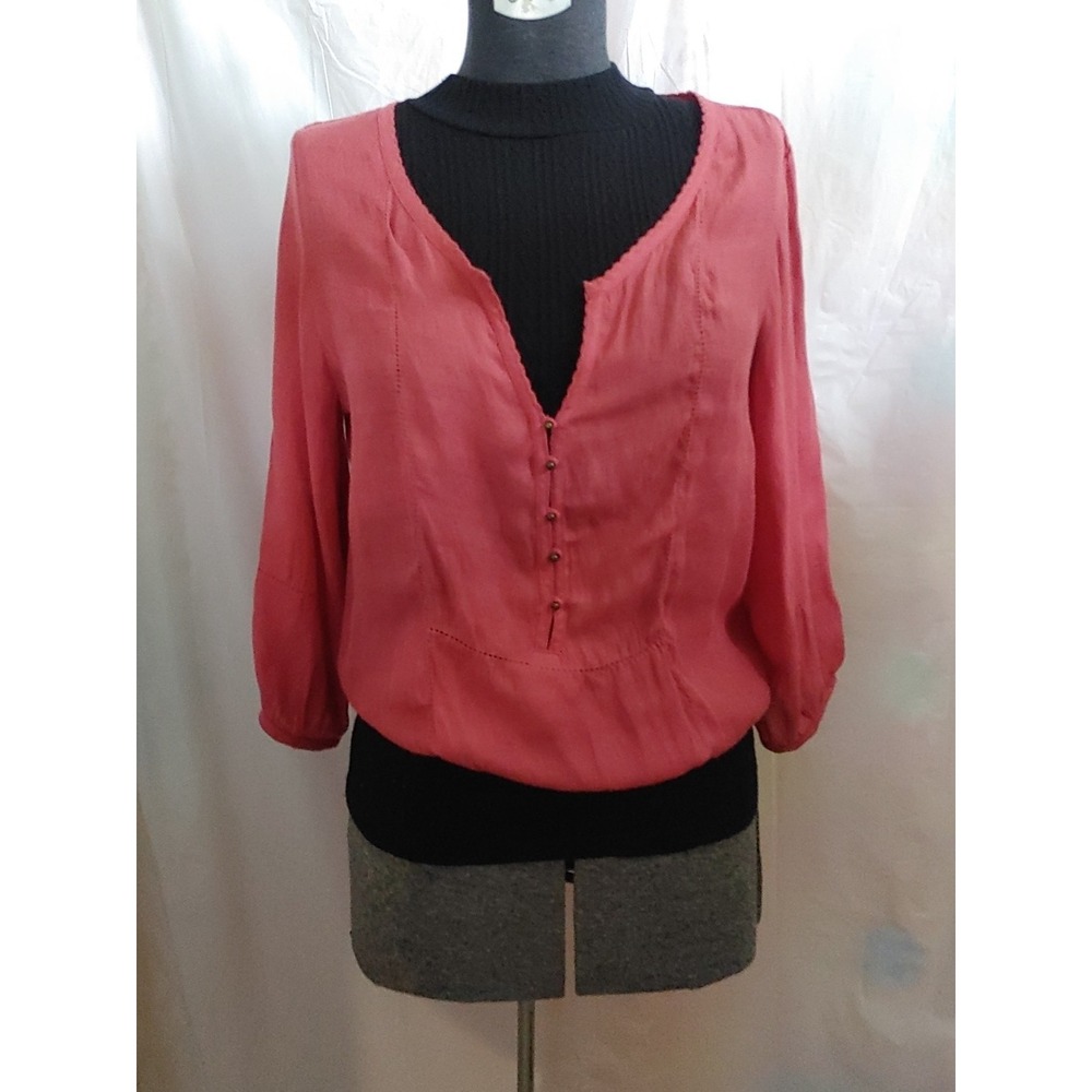 Zara Basic Smocked Pink Top SzS Boho Bohemian Cottagecore‎ Grannycore